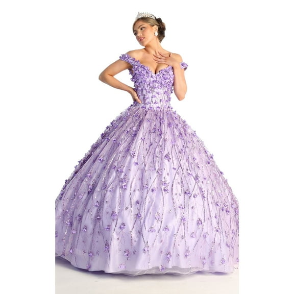Womens Lilac Sweet 16 Quinceanera Pageant Long Sweetheart Sleeveless Ball Gown Plus Size Dress