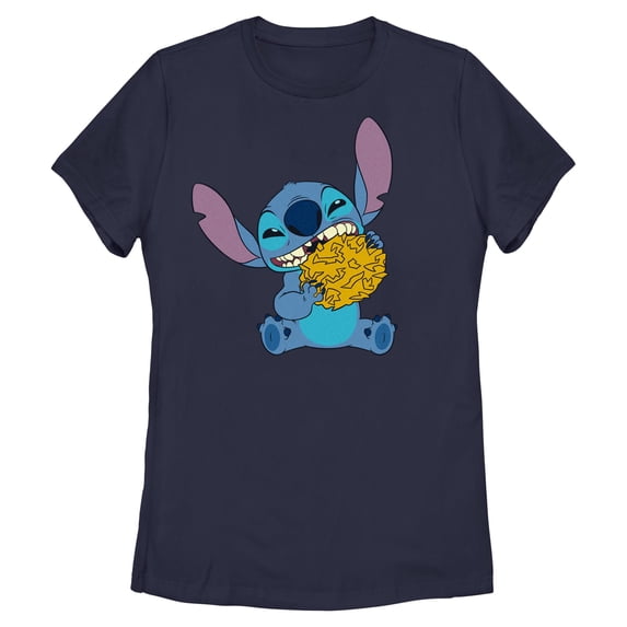 Womens Lilo & Stitch Alien Eating Latke T Shirt