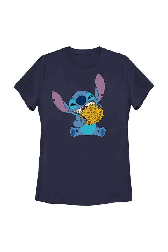 Womens Lilo & Stitch Alien Eating Latke T Shirt