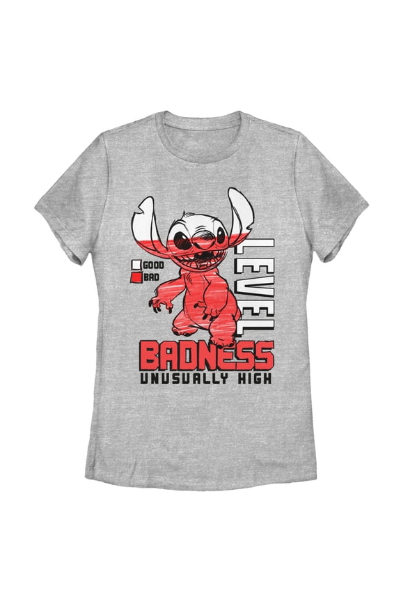 Womens Lilo & Stitch Badness Level Unusually High T Shirt