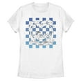 thumbnail image 1 of Womens Lilo & Stitch Blue Checkered Palm Trees T Shirt, 1 of 4