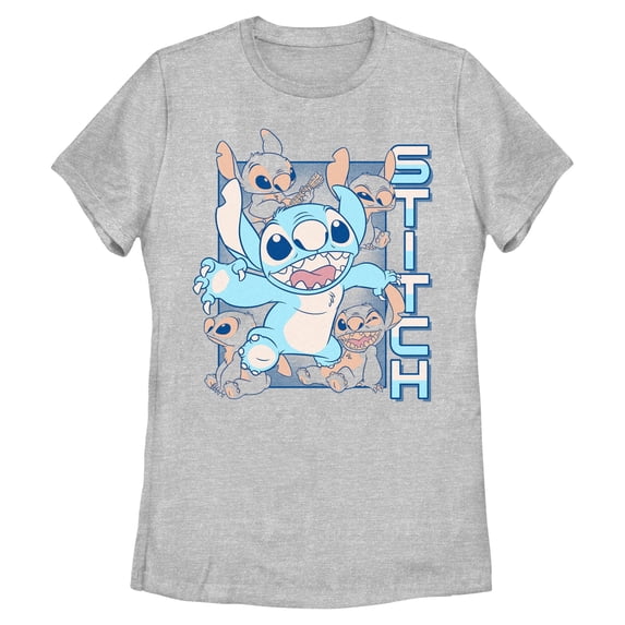 Womens Lilo & Stitch Blue Stitch Faces T Shirt