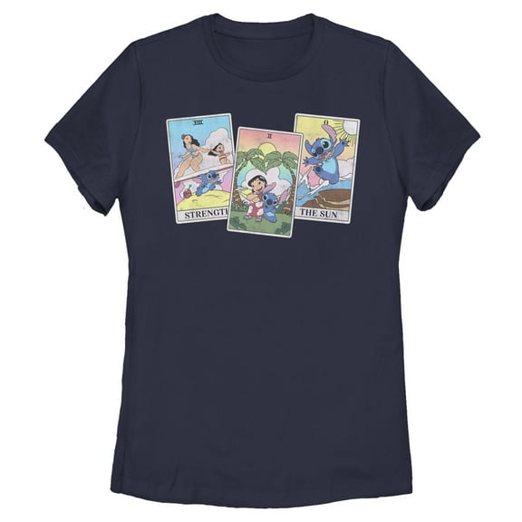 Womens Lilo & Stitch Family Tarot Cards T Shirt