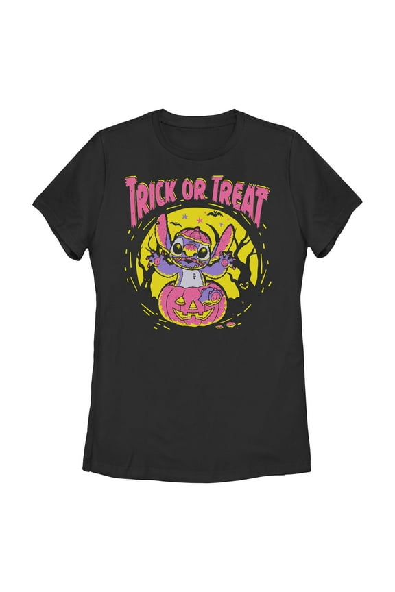 Womens Lilo & Stitch Halloween Trick or Treat T Shirt