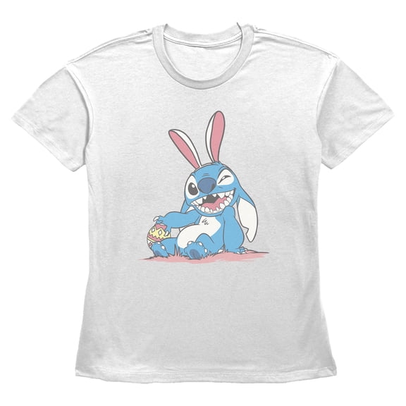 Womens Lilo & Stitch Mischievous Easter Bunny T Shirt