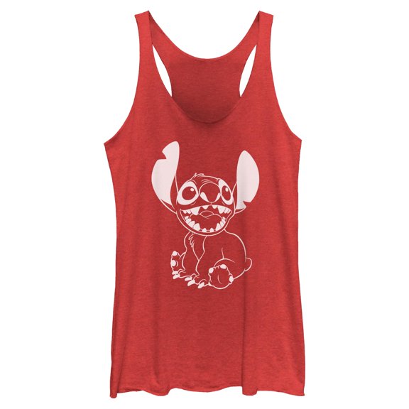 Womens Lilo & Stitch Negative Black and White Racerback Tank