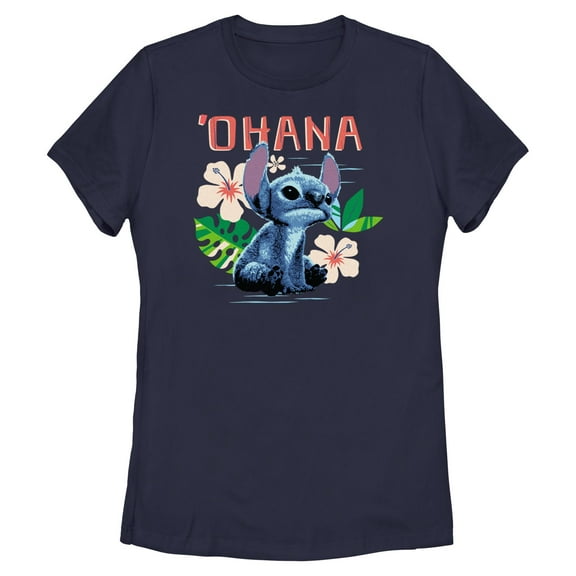 Womens Lilo & Stitch Ohana Flowers T Shirt