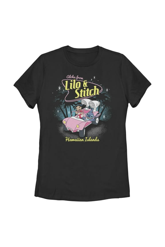 Womens Lilo & Stitch Retro '50s Hawaiian Islands T Shirt