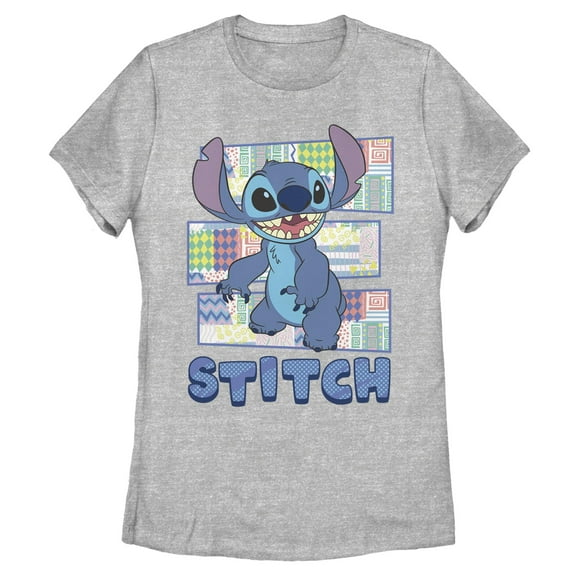Womens Lilo & Stitch Retro Pattern Panels T Shirt