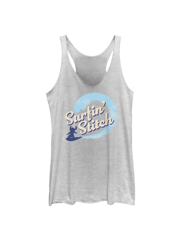 Womens Lilo & Stitch Surfing Alien Racerback Tank