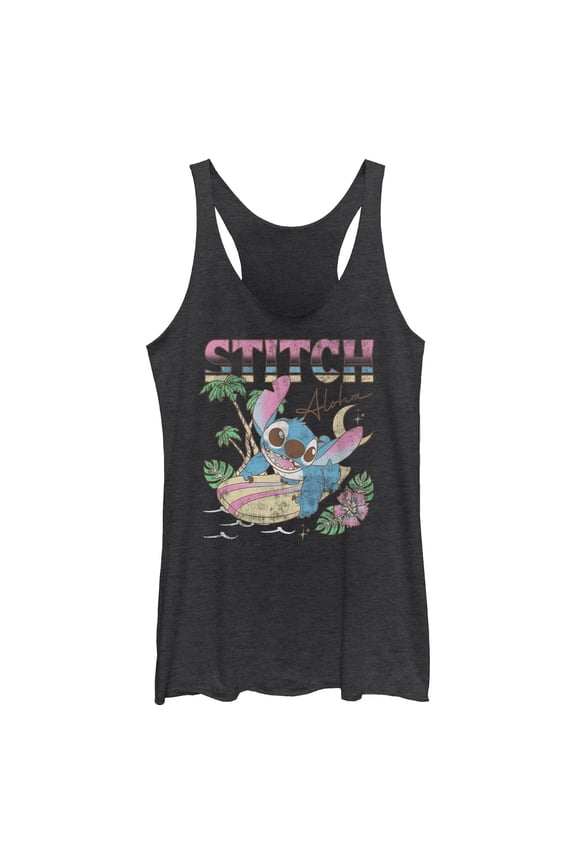 Womens Lilo & Stitch Surfing Stitch Racerback Tank