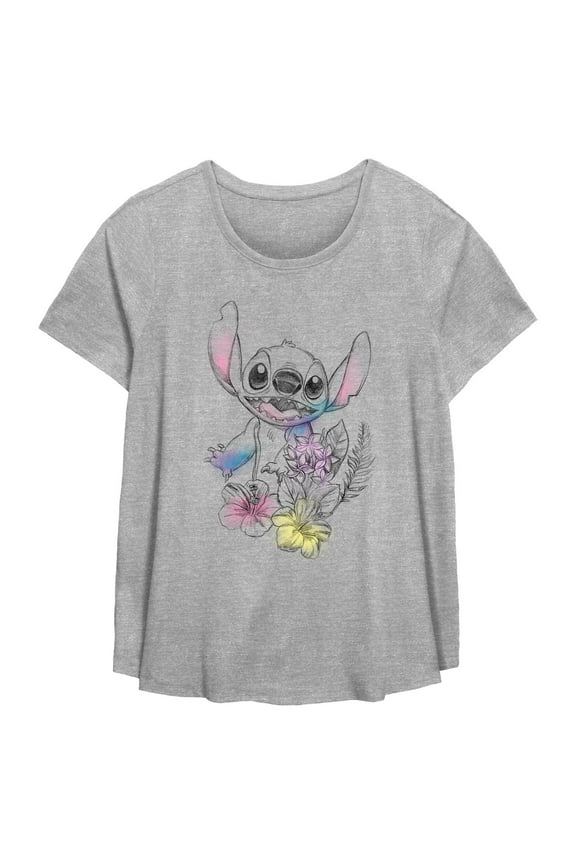 Womens Lilo & Stitch Tropical Sketch T Shirt