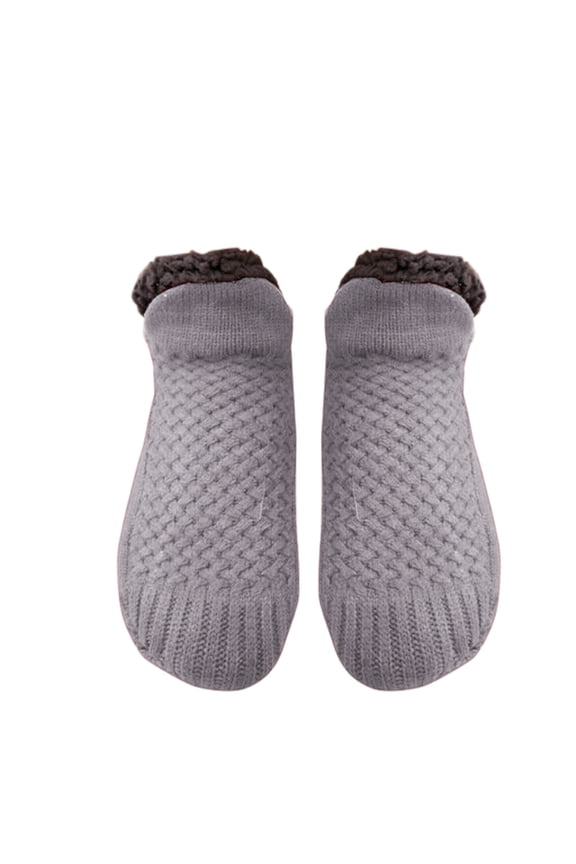 Womens Lined Floor Slipper Socks Thick Warm Plush Cozy Non Grippers Indoor Booties