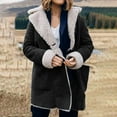 thumbnail image 1 of Womens Lined Jackets Lapel Collar Suede Coats Button Down Peacoat Winter Warm Outwear With Pockets Winter plus Size Coats for Women Wool Coats plus Size Womens Petite Wool Coat Peak Coat for Women, 1 of 4