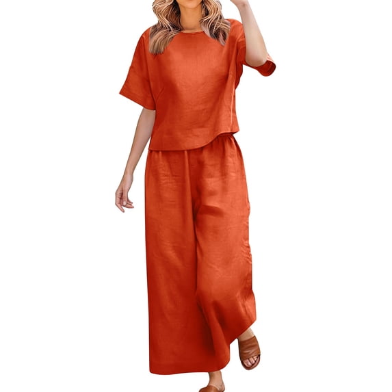 Womens Linen 2 Piece Outfits,Travel Beach Vacation Clothes Comfy Sets For Women Clothing Summer Casual Dressy Linen Sets Vacation Outfits For Women Summer Outfits Vacation Lounge Sets