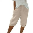 thumbnail image 1 of Womens Linen Athletic Shorts Workout Gym Shorts Trendy Causal Short Pants Loose Bermuda Shorts with Pockets, 1 of 7