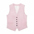 thumbnail image 1 of Womens Linen Blazer Vest Dressy Casual Crop Suit Vest Sleeveless Trendy Waistcoat Tops Business Work Office Clothes Pink, L, 1 of 2