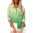Womens Linen Button Down Shirt Linen 2024 Shirts Roll Up Sleeve V Neck