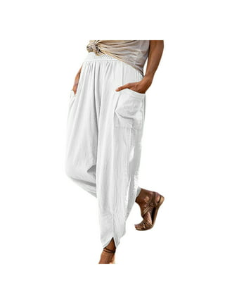 Linen PIAZZA SEMPIONE High Waist Capri Pants Slim Skinny Tapered Cropped  Ankle