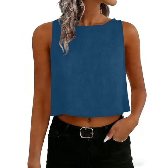 Womens Linen Crop Tank Tops 2026 Spring Summer Beach Sleeveless Tops