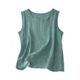 thumbnail image 1 of Womens Linen Crop Tank Tops Cute Summer Sleeveless Cropped Linen Tops, 1 of 4