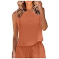 thumbnail image 1 of Womens Linen Crop Top Summer Casual Loose Cotton Linen Sleeveless Tank Top, 1 of 6