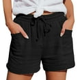 thumbnail image 1 of Womens Linen Drawstring Shorts，Beach Shorts For Women Drawstring Summer Shorts With Pockets High Waisted Summer Pants 2026 Beach Vacation Clothes Wide Leg Lounge Shorts Flowy Shorts For Women, 1 of 5