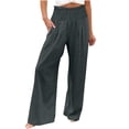 thumbnail image 1 of Womens Linen Pants 2026 Loose Fit Summer Pants Lounge Palazzo Pants Comfy Flowy Pants High Waisted Pants Spring Summer Pants Baggy Business Work Pants Summer Beach Vacation Clothes 2Xl, 1 of 7
