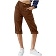 thumbnail image 1 of Womens Linen Pants Cotton Linen Length Relaxed-Fit Pants Summer Casual Breathable Pants with Pockets High Waisted Elasticated Joggers for Sports Halking, 1 of 4