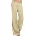 thumbnail image 1 of Womens Linen Pants High Waisted Palazzo Trousers Wide Leg Casual Cozy Lounge Pants Travel Trouser with Pockets Ladies Comfy Plus Size 2026 Trendy Outfits Lightweight Cute Fashion Dressy Clothes, 1 of 6