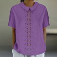 thumbnail image 1 of Womens Linen Shirts For Summer Casual Short Sleeve Blouse Lapel Cut Out Solid Color Tshirt Woman Tee Dark Shirt Sleeve T Women Long Sleeve Running Womens Work Out Shirts Pack Loose Fit Athletic Tops, 1 of 4