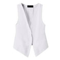 thumbnail image 1 of Womens Linen Vest Tops Sleeveless Spring Summer Vest Coat Top Fashion Tops Women Bartender Top Women Long Sleeves Top Women 3 Pk Compression Shirt Bra Camisole Beach Tops for Women plus Size Apparel T, 1 of 6