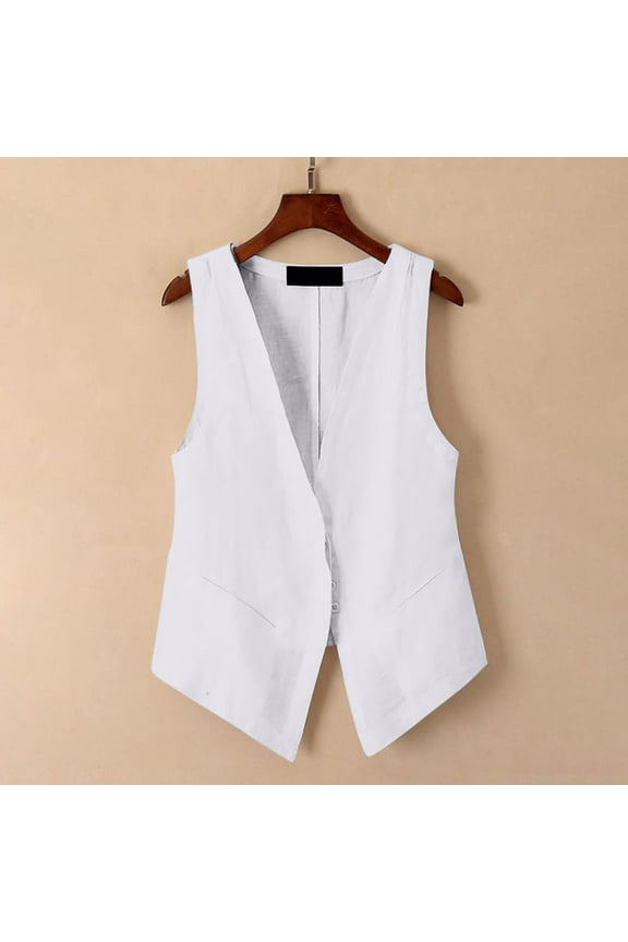 Womens Linen Vest Tops Sleeveless Spring Summer Vest Coat Top Tang Top Camisoles Women Women Tops Workout Big And Tall Top Compression Bartender Tops for Women Sequin Too Mens Running Active Crop Tops