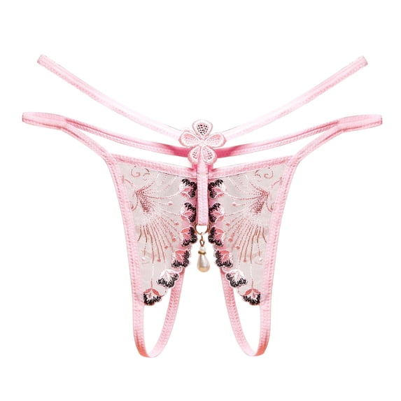Womens Lingerie Lace Comfort Thong Briefs Sexy Lightweight Daily Wear Lingerie Pink One Size