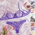 thumbnail image 1 of Asgosdo Womens Lingerie Set Valentine's Day Spaghetti Strap 2 Piece Goth Wireless Bras and Panties Set Dark Blue L, 1 of 4