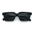 thumbnail image 1 of Womens Lip Stick Hinge Retro Horn Rim Rectangle Plastic Fashion Sunglasses All Black, 1 of 8