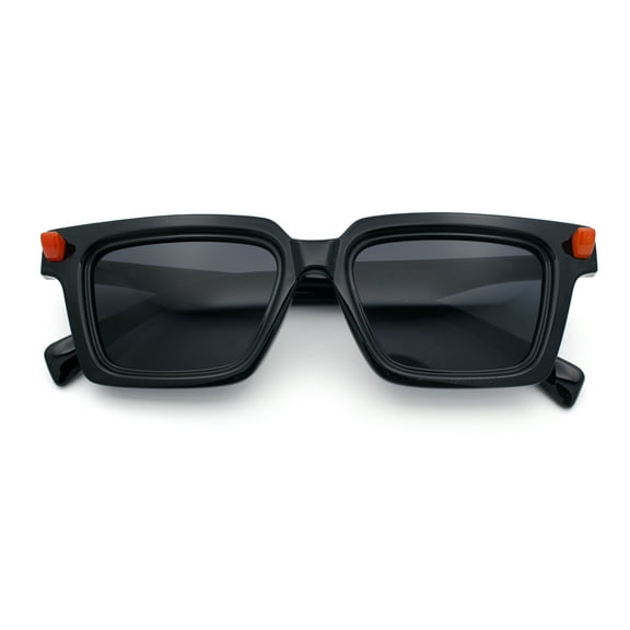 Womens Lip Stick Hinge Retro Horn Rim Rectangle Plastic Fashion Sunglasses Black Orange Black
