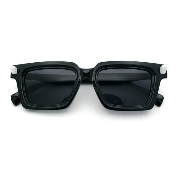 Womens Lip Stick Hinge Retro Horn Rim Rectangle Plastic Fashion Sunglasses Black White