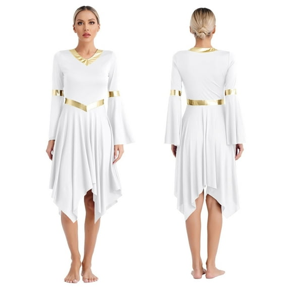 Womens Liturgical Dance Dresses Dancewear For Praise Modern Dance Worship Lyrical Latin Ceremony Performance