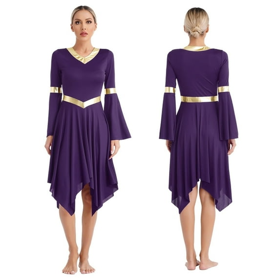 Womens Liturgical Dance Dresses Dancewear For Praise Modern Dance Worship Lyrical Latin Ceremony Performance