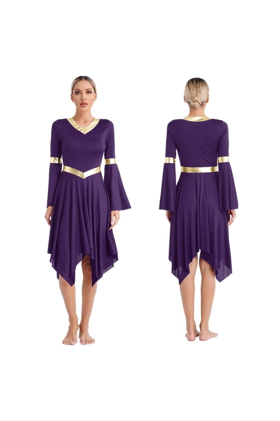 Womens Liturgical Dance Dresses Dancewear For Praise Modern Dance Worship Lyrical Latin Ceremony Performance