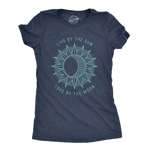 Womens Live By The Sun Love By The Moon Cool Beach Tee Vacation T Shirt Womens Graphic Tees