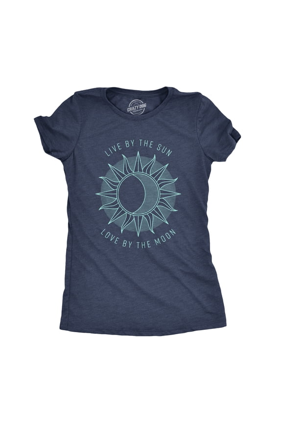 Womens Live By The Sun Love By The Moon Cool Beach Tee Vacation T Shirt Womens Graphic Tees