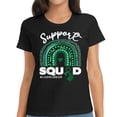 thumbnail image 1 of Womens Liver Cancer Support Squad Emerald Green Ribbon T-Shirt Black 2X-Large, 1 of 5