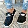thumbnail image 1 of Womens Loafers Canvas Sneakers Low Top Boat Shoes Slip On Flats Lightweight Casual Comfy Shoes, 1 of 3