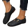 thumbnail image 1 of Womens Loafers Flat Shoes Comfortable Round Toe Slip on Breathable Button Detail Soft Walking Shoes for Everyday Elegance Black Size 7, 1 of 6