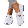 thumbnail image 1 of Womens Loafers Knit Mesh Cutout Breathable Walking Shoes Lightweight Slip on Sneakers Comfy Nursing Shoes White Size 8.5, 1 of 4