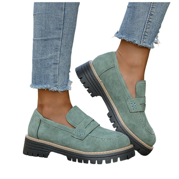 Womens Loafers Shoes Platform Chunky Casual Business Oxfords Lug Sole Slip on Dress Shoes Driving Walking Work Shoes