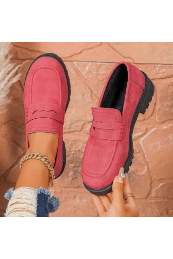 Womens Loafers Shoes Platform Chunky Penny Loafer Lug Sole Comfortable Slip On Work Office Business Casual Dress Shoes, US Size 5-11.5