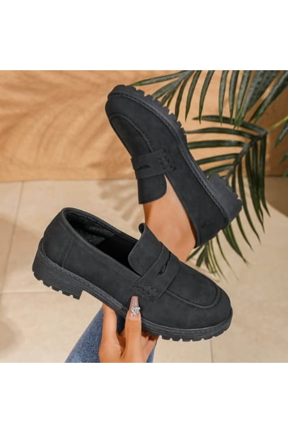 Womens Loafers Shoes Platform Chunky Penny Loafer Lug Sole Comfortable Slip On Work Office Business Casual Dress Shoes, US Size 5-11.5